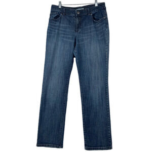 Chico's Platinum Jeans Ultimate Fit Slim Leg Stretch Denim Blue US Size 8